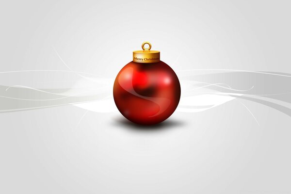 Bola de Natal vermelha em fundo cinza
