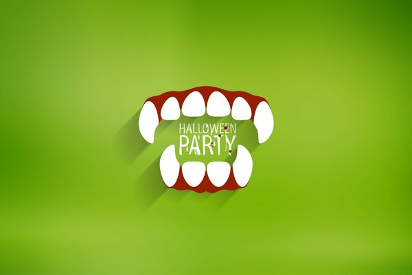 Dentes brancos vampiros para a festa de Halloween
