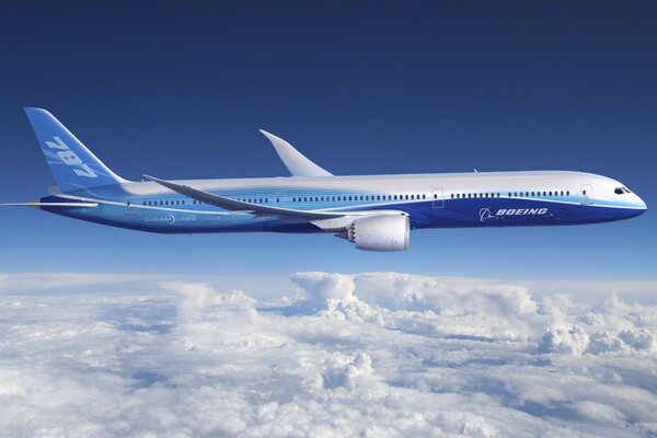 Avião Boeing voa no céu