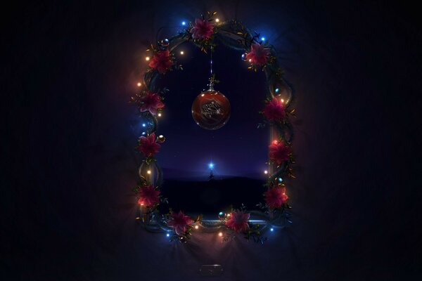 Decoração de Natal-Grinalda brilhante