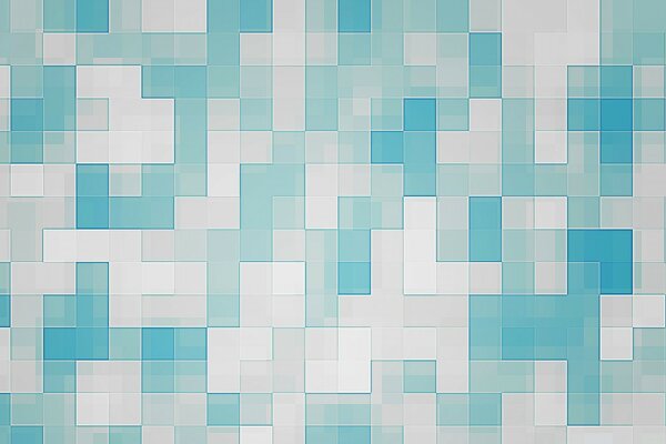 Mosaico geométrico de tons de azul e branco