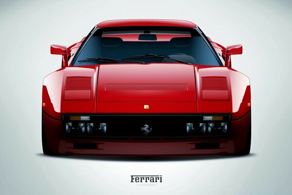 Um Ferrari vermelho. Automóvel de corrida