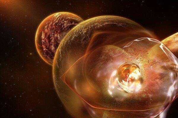 Planetas laranja na galáxia negra