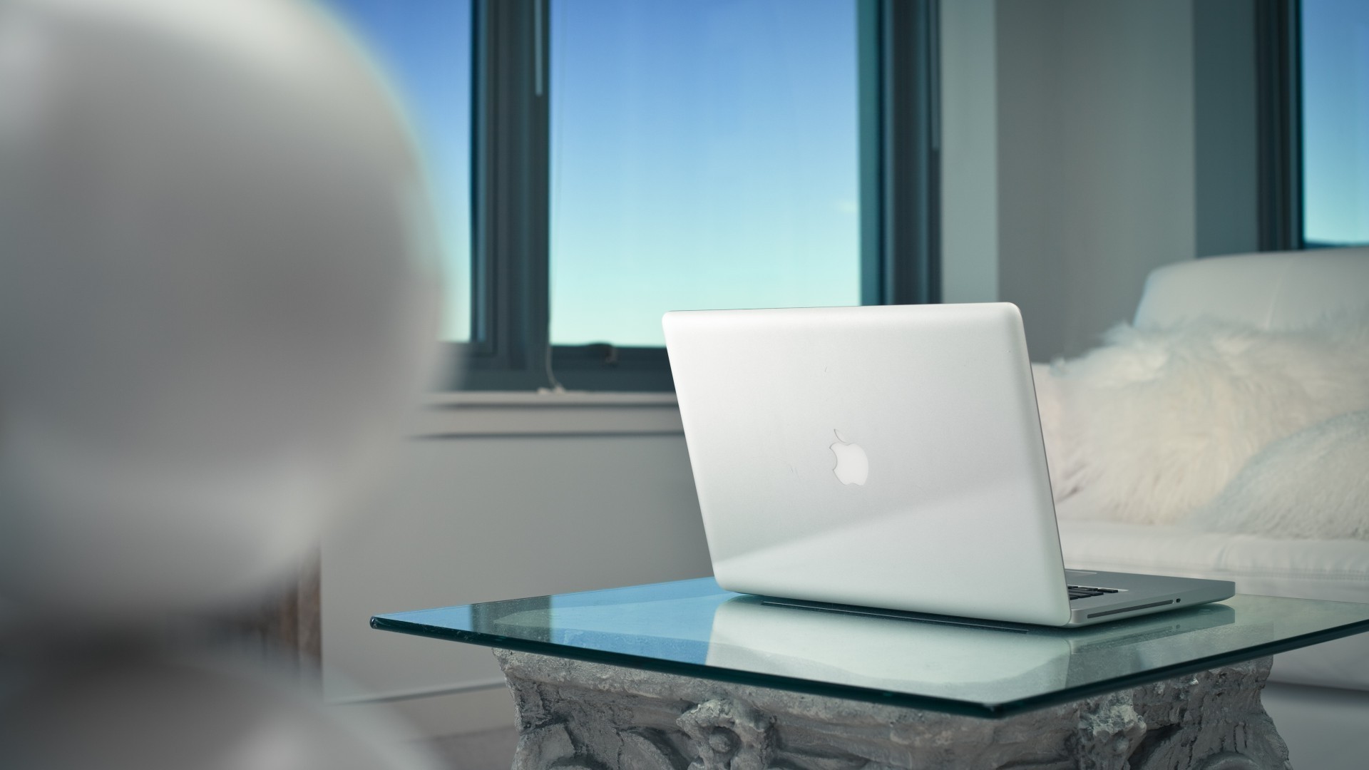 computadores pessoais janelas interior móveis quarto moderno o negócio escritório lugar
