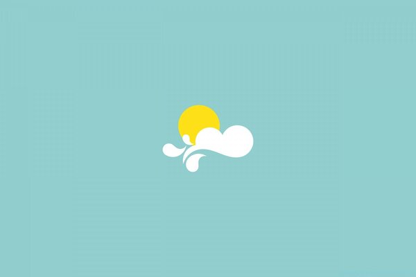 Sol desenhado em uma nuvem minimalismo
