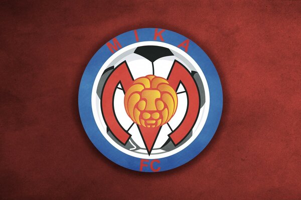 Design do símbolo do clube de futebol em um fundo vermelho