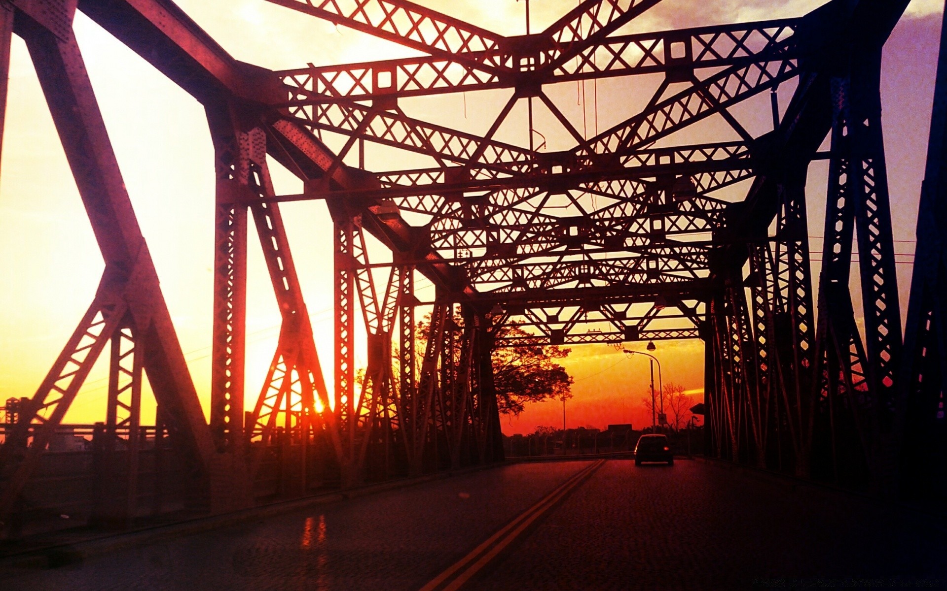 américa ponte conexão céu aço viagens sistema de transporte ao ar livre pôr do sol ferro água arquitetura borrão crepúsculo alta ponte suspensa à noite construção